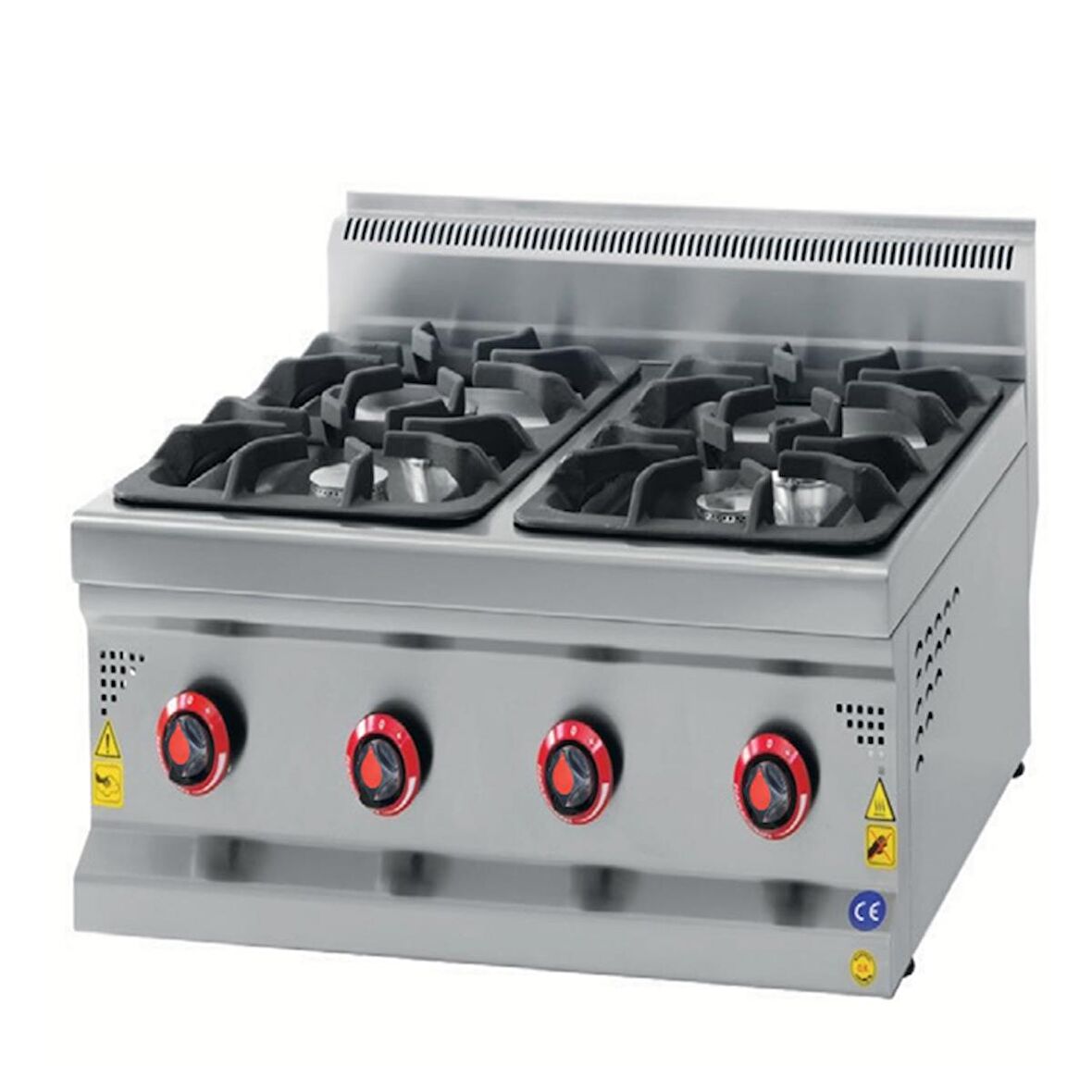 Karacasan Endüstriyel 900 Seri Set Üstü 80 cm 4 Gözlü Doğalgazlı Ocak