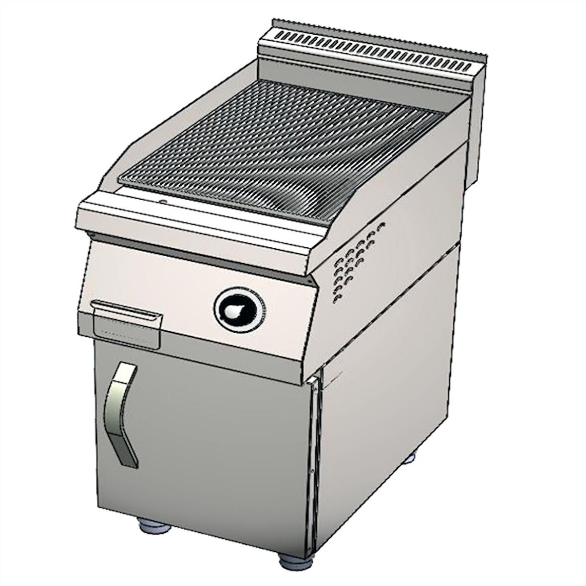 Karacasan Endüstriyel 900 Seri Dolaplı 40 cm LPG Tüplü Tam Kanallı Izgara