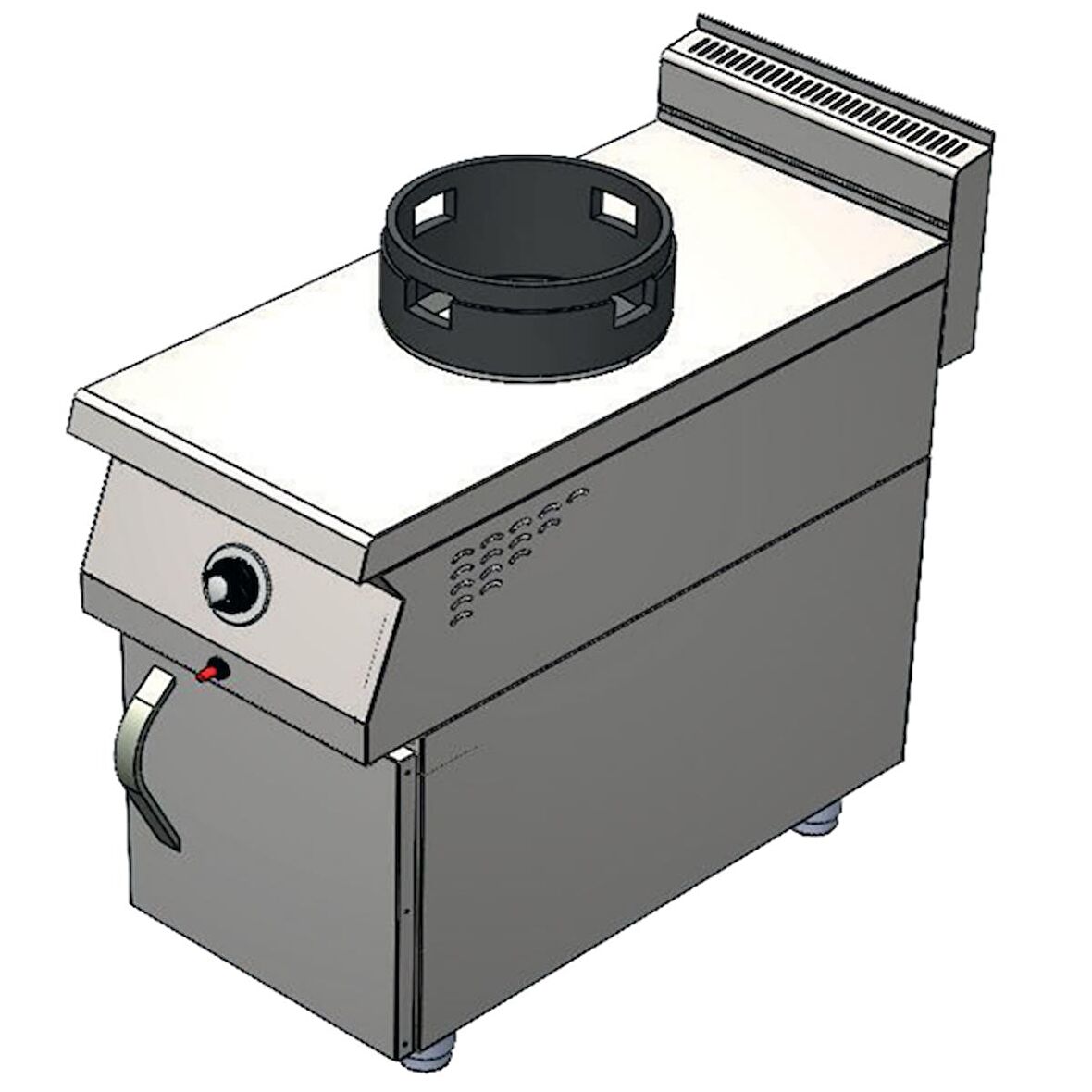 Karacasan Endüstriyel 900 Seri Dolaplı 40 cm Tek Gözlü Doğalgazlı Wok Ocak