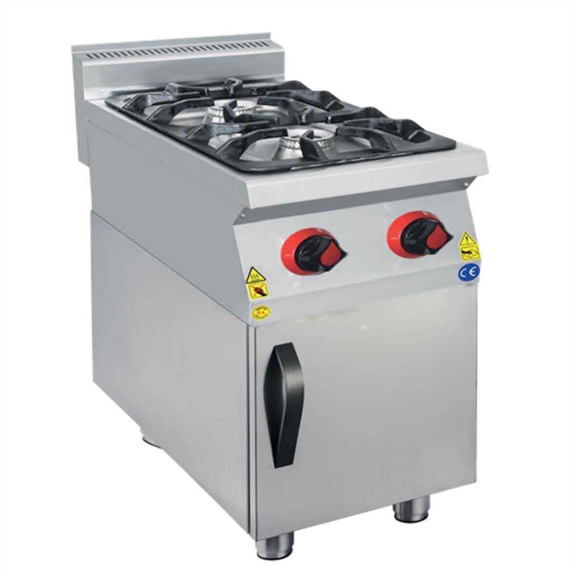 Karacasan Endüstriyel 900 Seri Dolaplı 40 cm 2 Gözlü LPG Tüplü Ocak