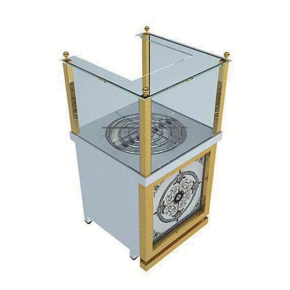 Karacasan Endüstriyel Dolaplı 70 cm Tek Gözlü Doğalgazlı Künefe Ve Börek Ocağı