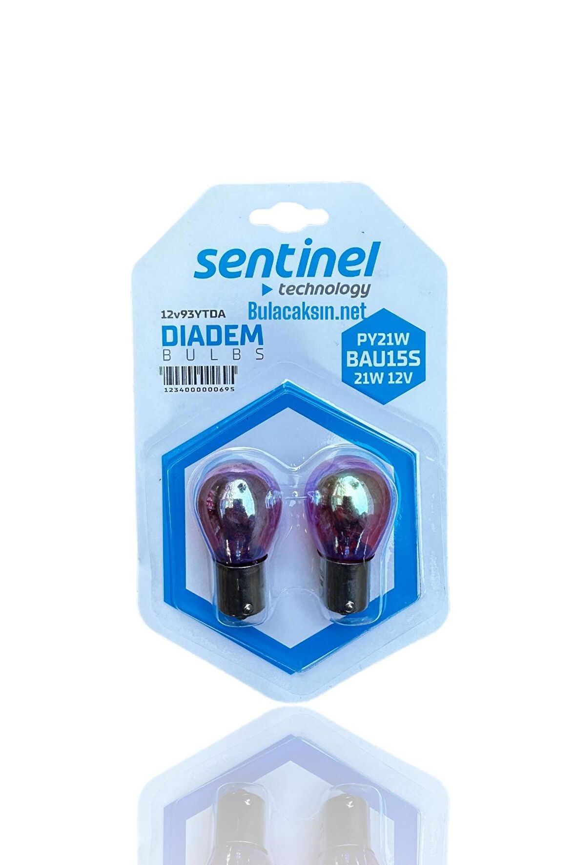 Sentinel Diadem Turuncu 12V 93 PY21W Tek Duy Şaşı Tırnak Ampul 2 Adet