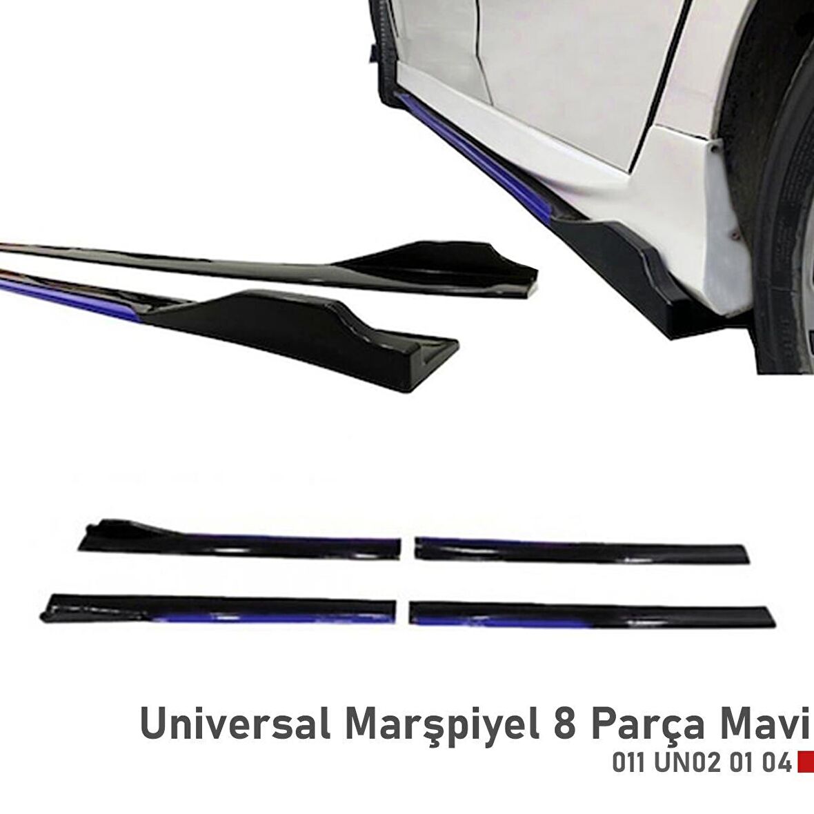 Universal Renkli Marşpiyel Mavi 8 Parça Abs