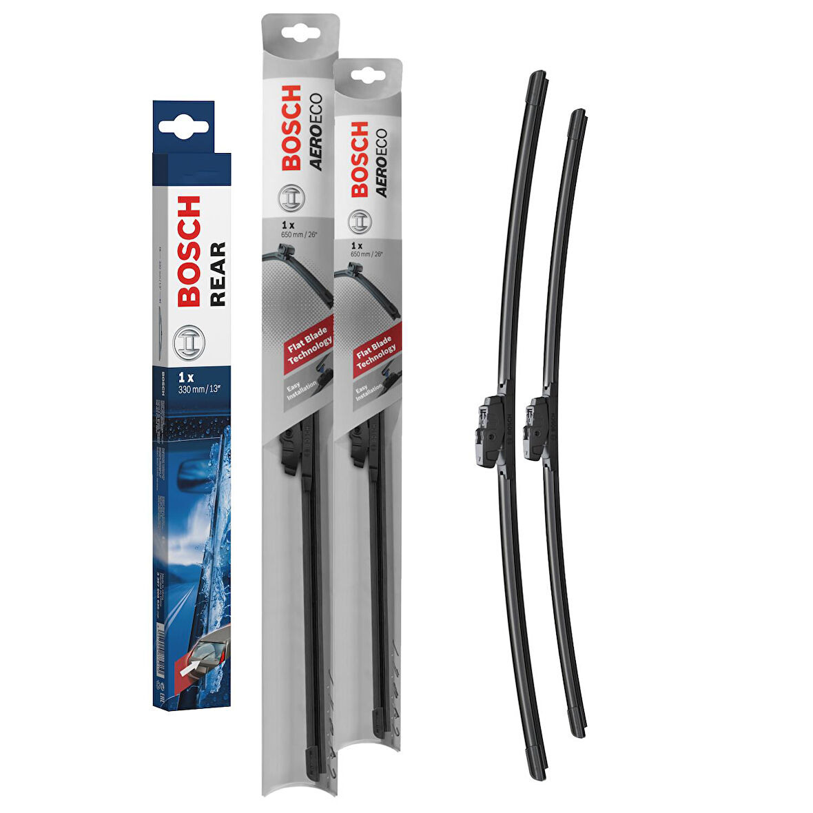 Bosch Aeroeco Ön ve Arka Silecek Takımı Nissan Qashqai J12 2021-2024 ile uyumlu