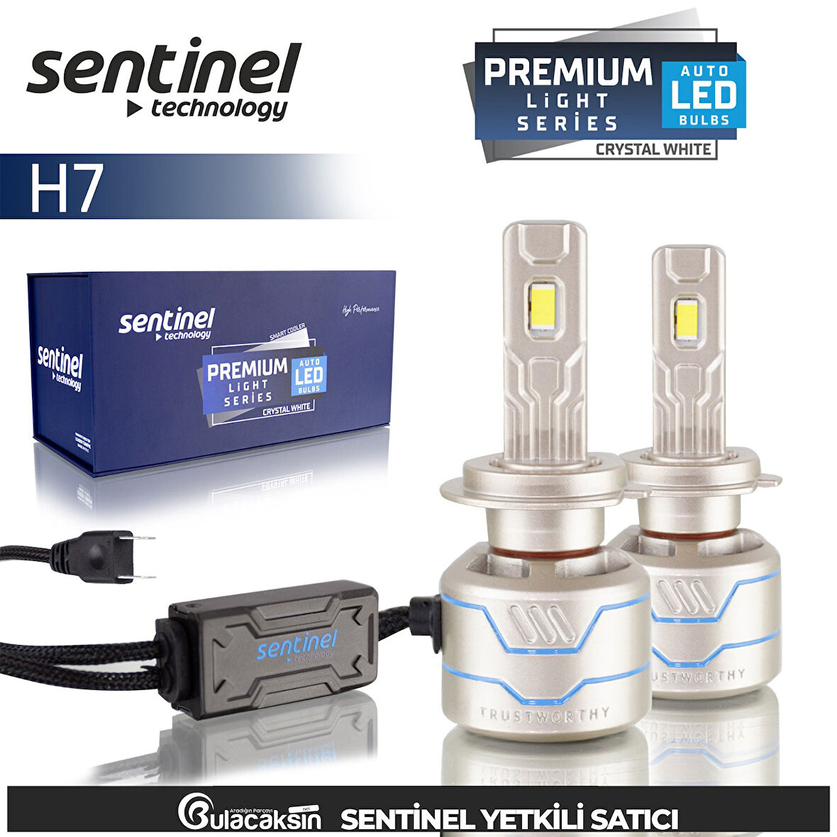 Sentinel Premium H7 Beyaz Led Xenon Ampül Seti 85W 14000 Lumen