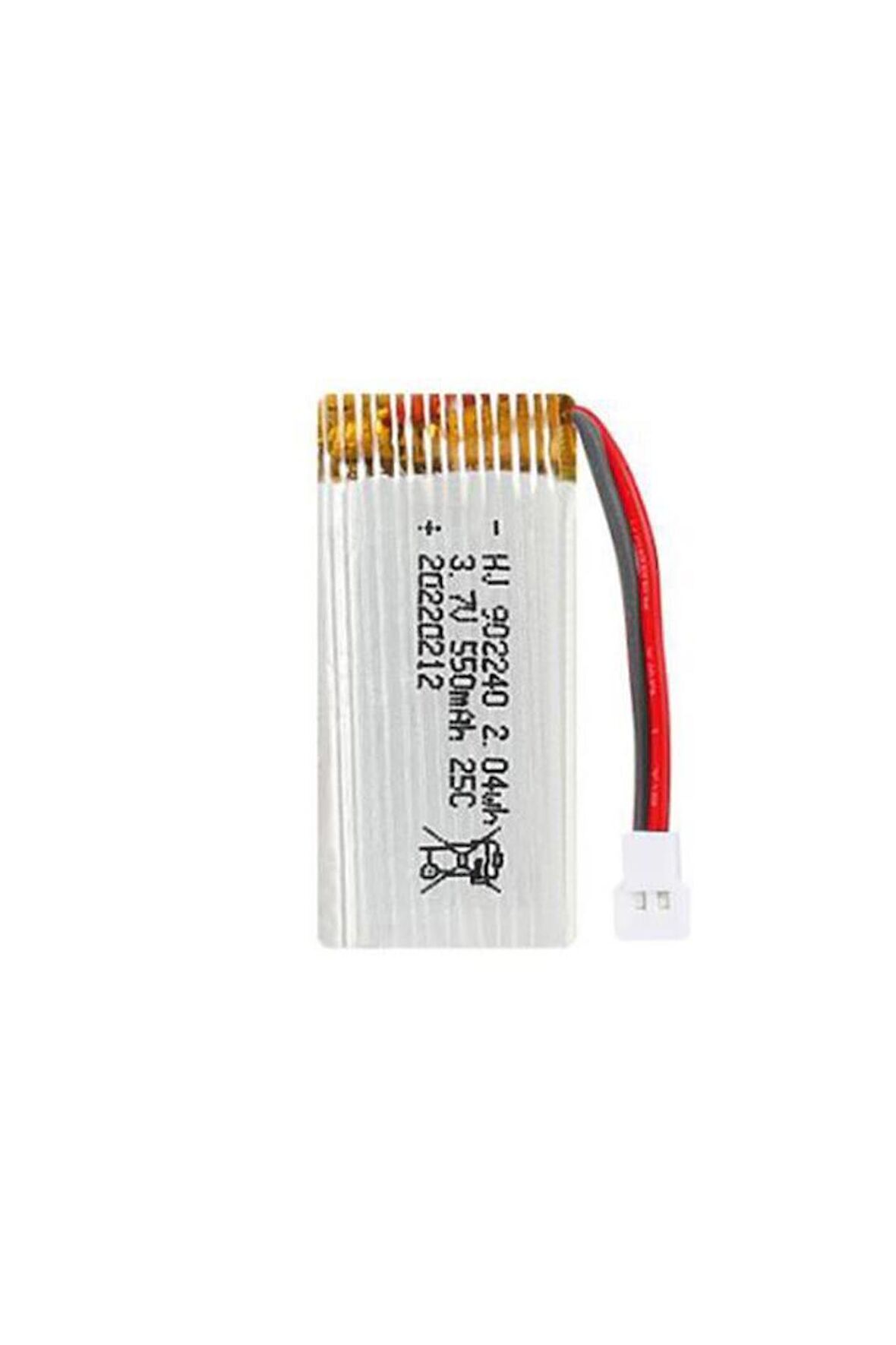 Lipo Pil 3.7V 550mAh 25C Dron ve RC Model Bataryası HX2.54 Soket