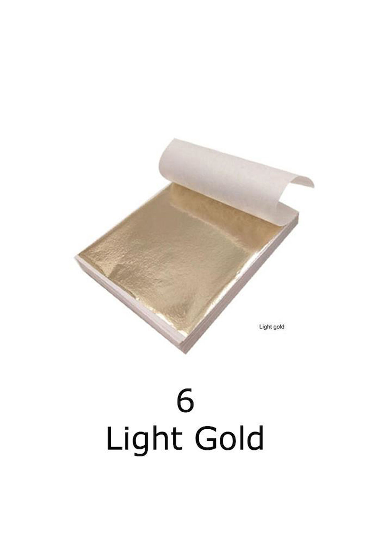 Varak Kaplama Yaprak Metalik Folyo İmitasyon 9x9cm 10lu Paket 6 Light Gold R5799F6-6