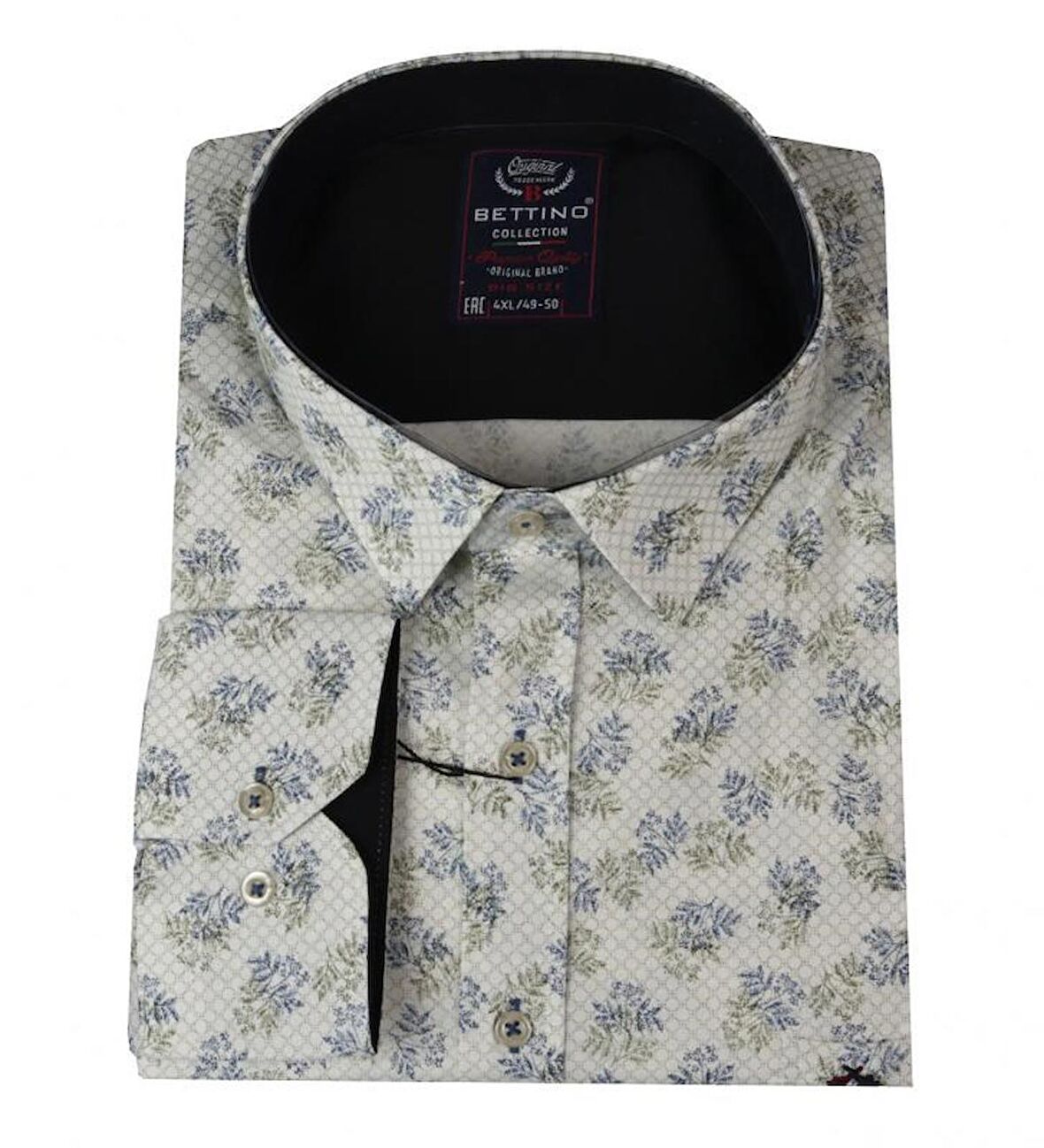 Büyük Beden Likralı Erkek Gömlek Uzun Kol Bej