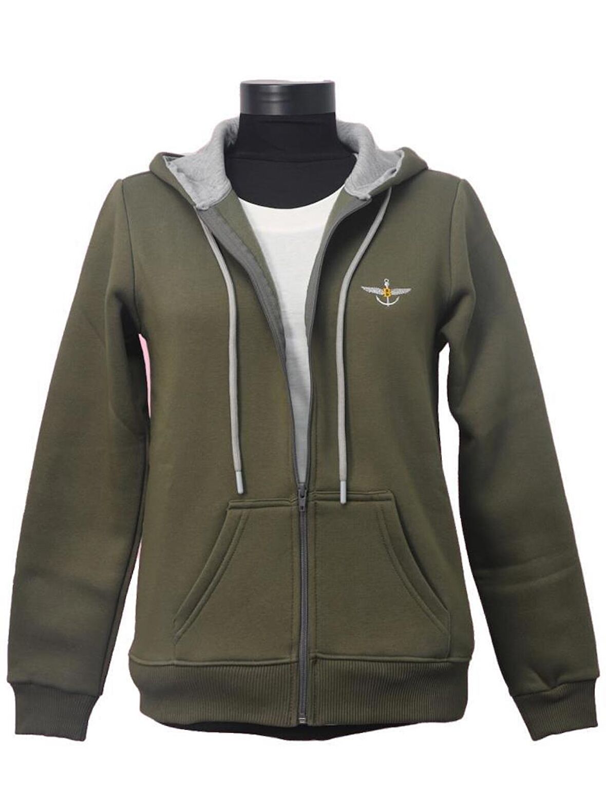 Backpacker Kadın Sweatshirt Kapüşonlu Fermuarlı Haki