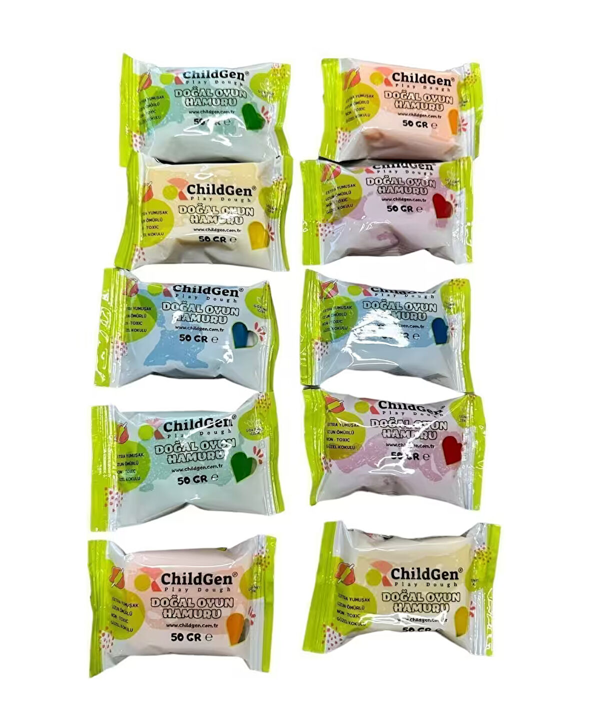 Childgen Doğal Oyun Hamuru -10 LU MİNİPACK - (10X50GR) SET