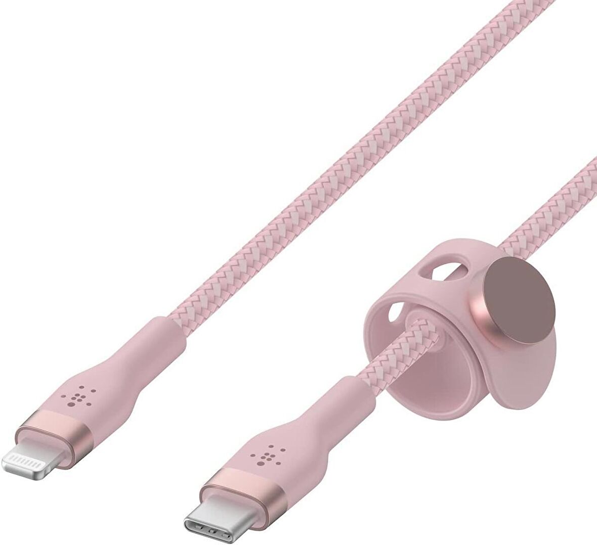 Belkin BoostCharge Pro Flex Örgülü USB-C to Lightning Kablosu 1 Metre Pembe