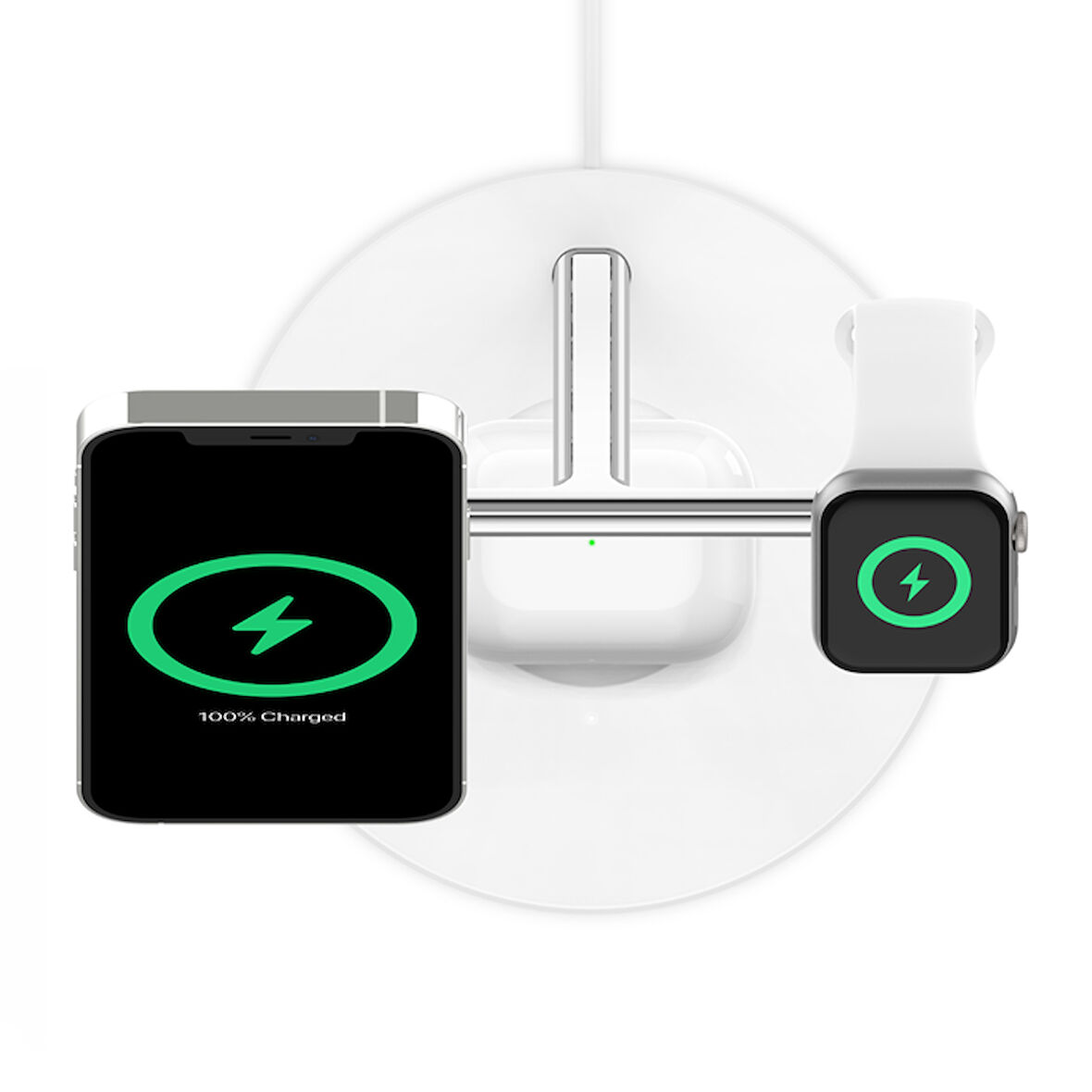 BELKIN 3in1 MagSafe 15W Kablosuz Şarj Cihazı Beyaz