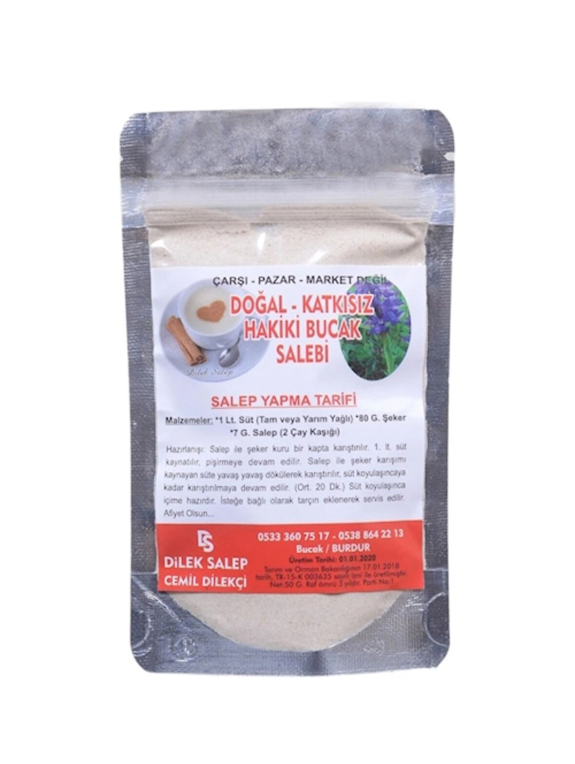 Bucak Salebi, DilekSalep, Doğal katkısız salep 75 g