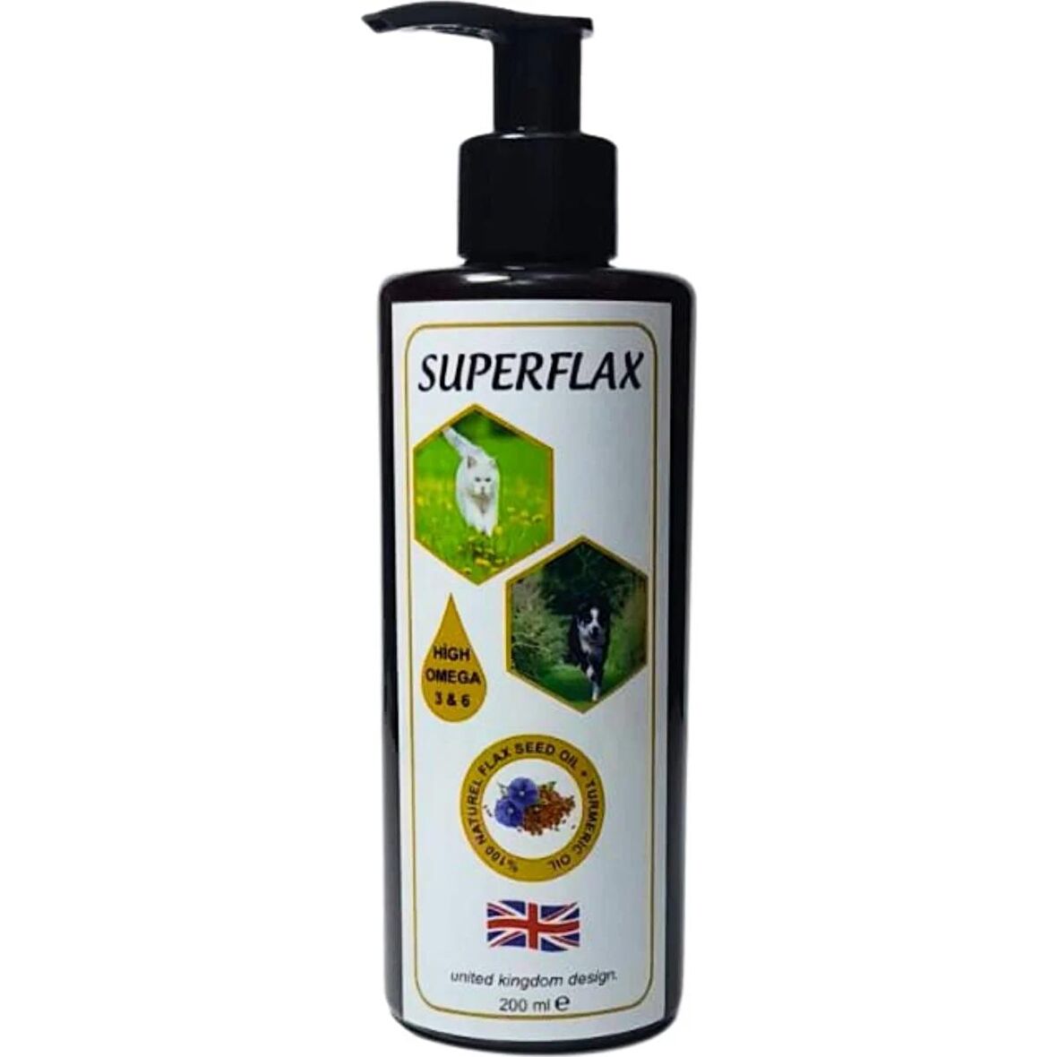 SUPER FLAX KEDİ VE KÖPEKLER İÇİN KETEN TOHUMU YAĞI YEM KATKISI 200ML