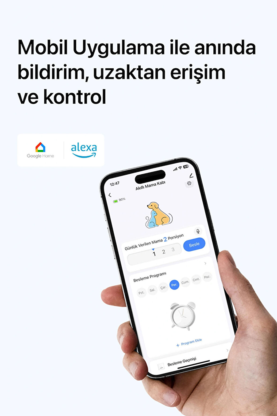 Otomatik Mama Kabı, 4L Metal Besleme Kasesi, Wi-Fi Mobil Uygulama, Karşılıklı İletişim, Programlanabilir, Sesle Beslemeye Çağırma, Beyaz X8612