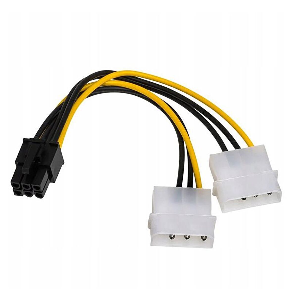 6 pin pcı e to 2x 4 pin molex erkek power güç kablosu 30 cm