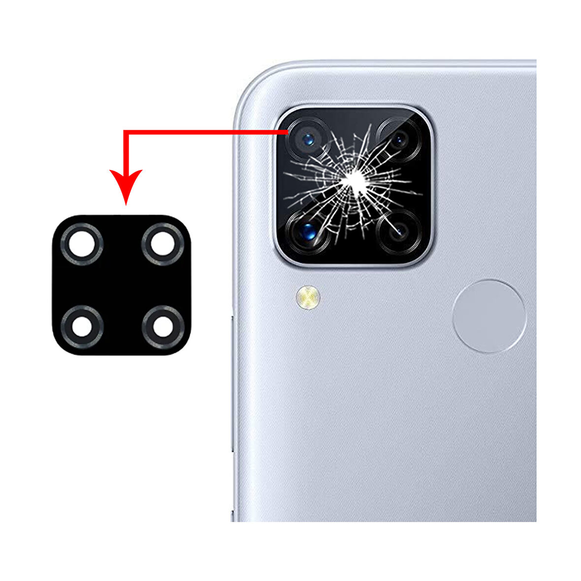 Realme C15 Uyumlu Kamera Lensi Cam RMX2180
