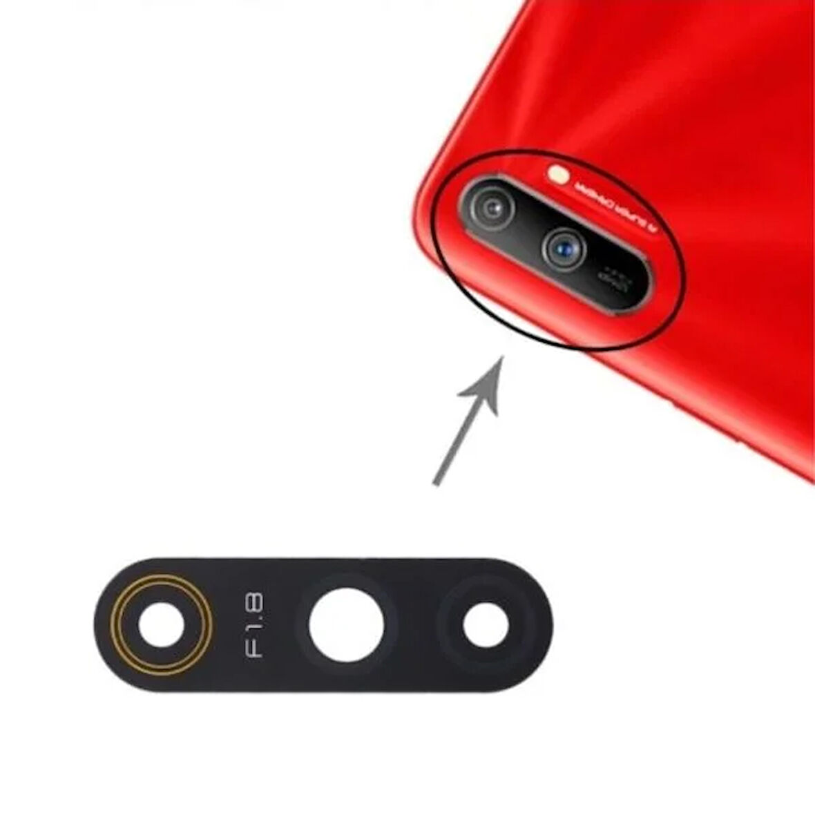 Realme C3 Uyumlu Kamera Lensi Cam RMX2027, RMX2020, RMX2021