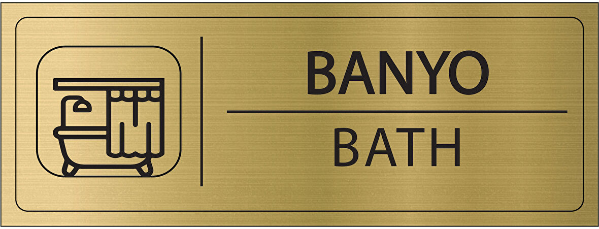 Mayeka Banyo İsimlik Altın Metal Kapı İsimliği Levhası Yönlendirme Tabelası