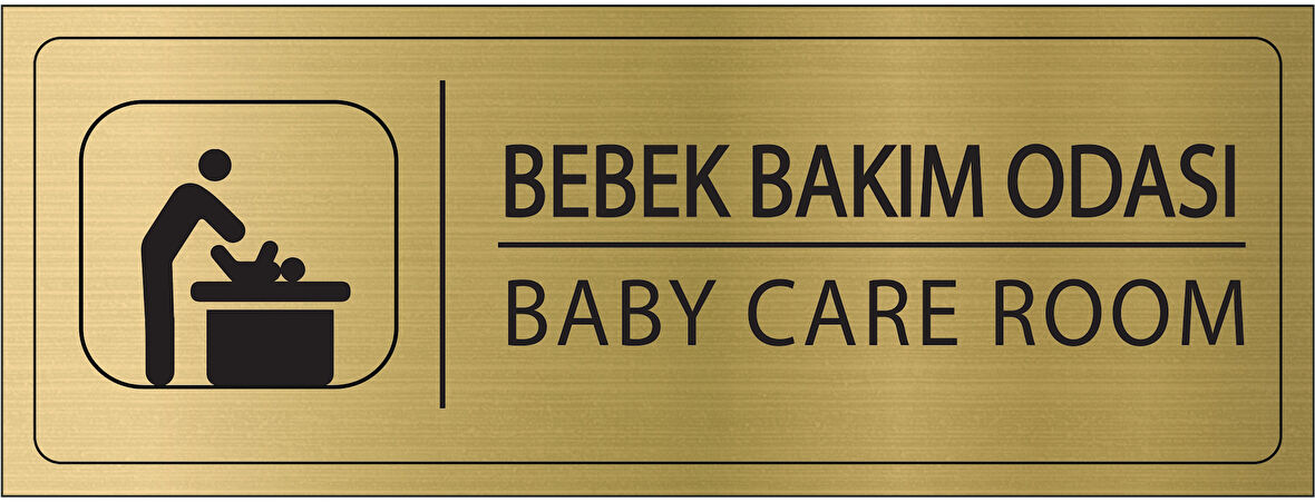 Mayeka Bebek Bakım Odası İsimlik Altın Metal Kapı İsimliği Levhası Yönlendirme Tabelası