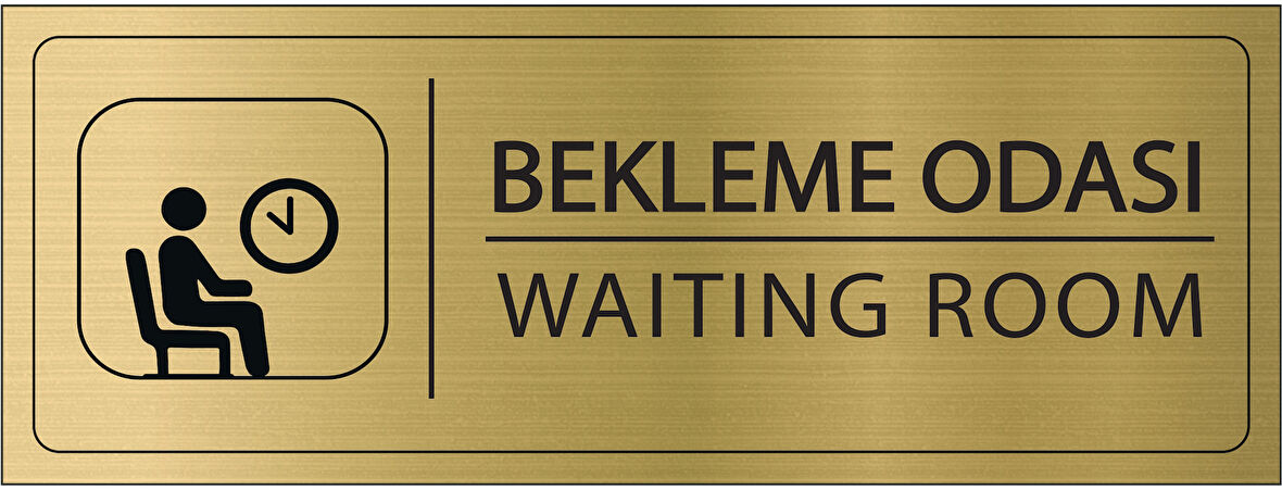 Mayeka Bekleme Odası İsimlik Altın Metal Kapı İsimliği Levhası Yönlendirme Tabelası