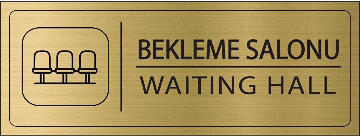 Mayeka Bekleme Salonu İsimlik Altın Metal Kapı İsimliği Levhası Yönlendirme Tabelası