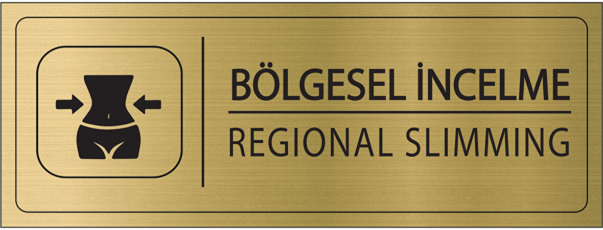 Mayeka Bölgesel İncelme İsimlik Altın Metal Kapı İsimliği Levhası Yönlendirme Tabelası