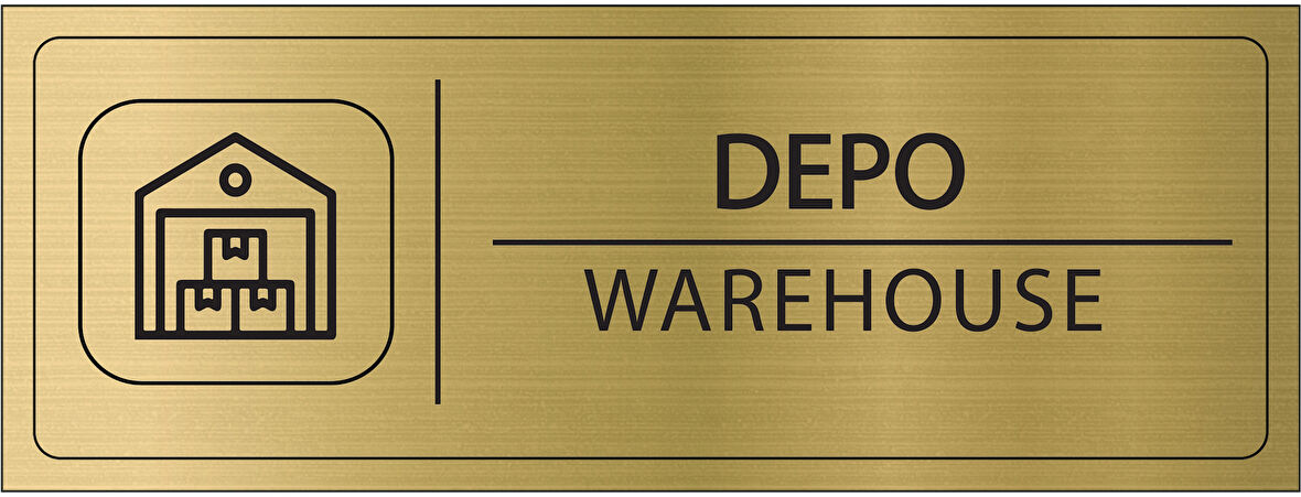 Mayeka Depo İsimlik Altın Metal Kapı İsimliği Levhası Yönlendirme Tabelası