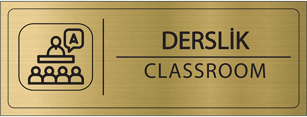 Mayeka Derslik İsimlik Altın Metal Kapı İsimliği Levhası Yönlendirme Tabelası