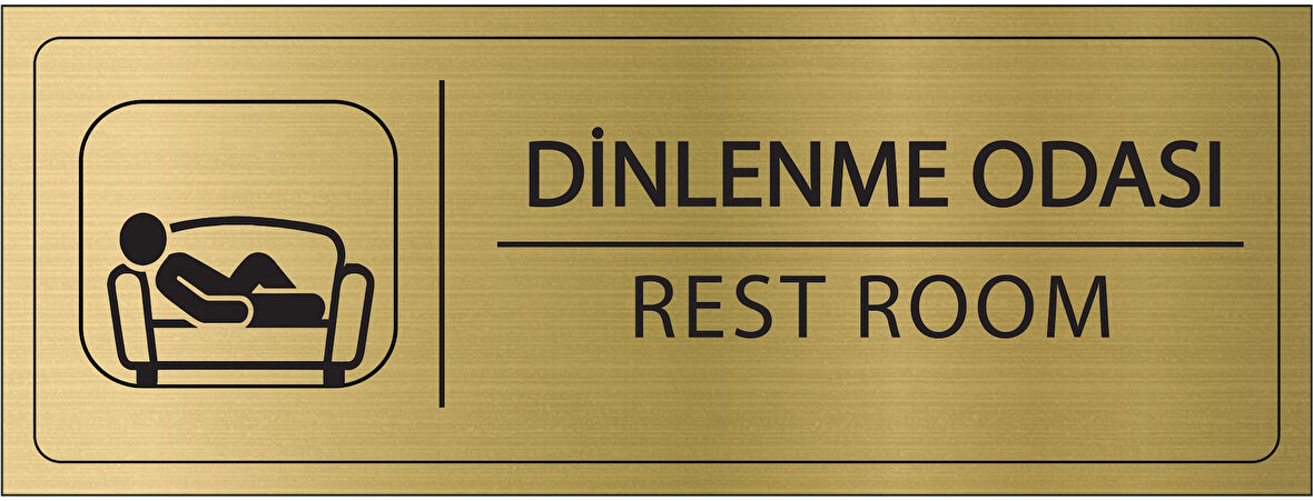 Mayeka Dinlenme Odası İsimlik Altın Metal Kapı İsimliği Levhası Yönlendirme Tabelası