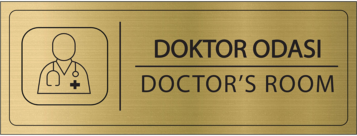 Mayeka Doktor Odası İsimlik Altın Metal Kapı İsimliği Levhası Yönlendirme Tabelası