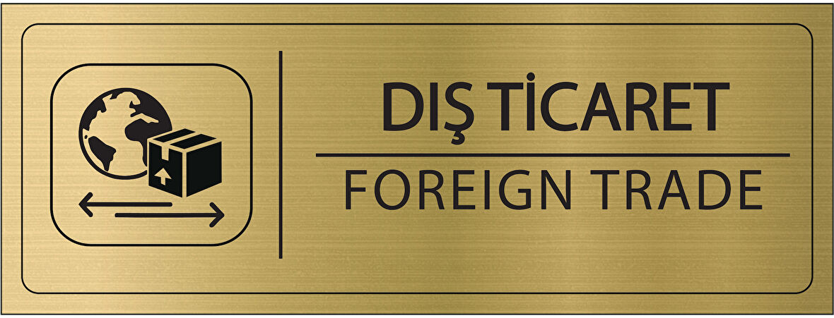 Mayeka Dış Ticaret İsimlik Altın Metal Kapı İsimliği Levhası Yönlendirme Tabelası