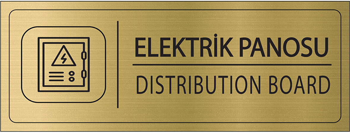 Mayeka Elektrik Panosu İsimlik Altın Metal Kapı İsimliği Levhası Yönlendirme Tabelası