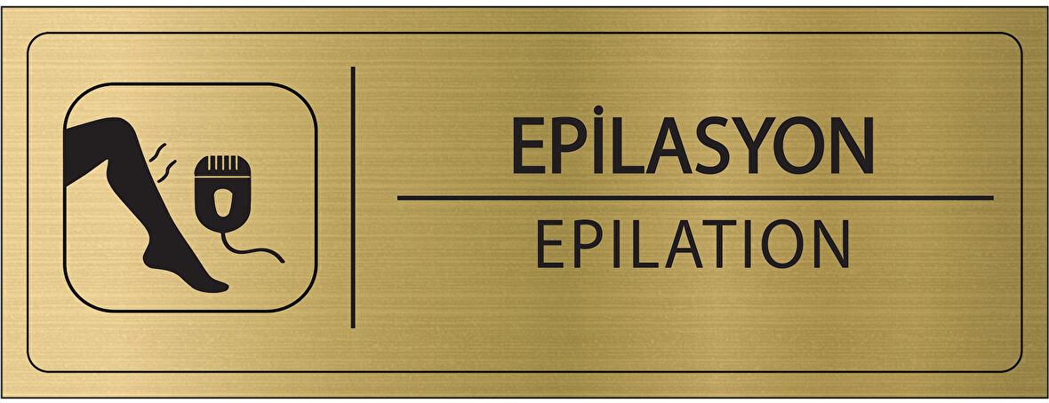 Mayeka Epilasyon İsimlik Altın Metal Kapı İsimliği Levhası Yönlendirme Tabelası