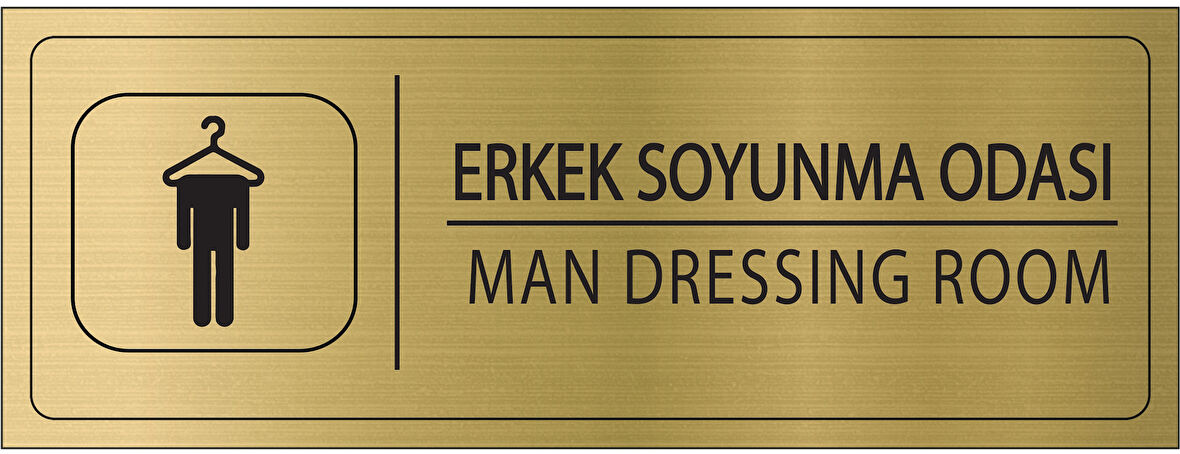 Mayeka Erkek Soyunma Odası İsimlik Altın Metal Kapı İsimliği Levhası Yönlendirme Tabelası