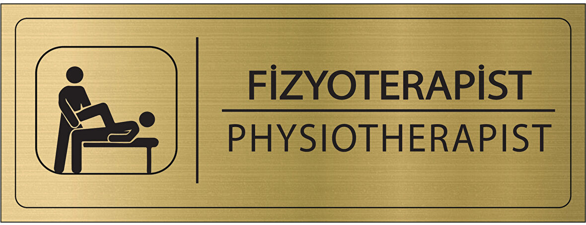 Mayeka Fizyoterapist İsimlik Altın Metal Kapı İsimliği Levhası Yönlendirme Tabelası