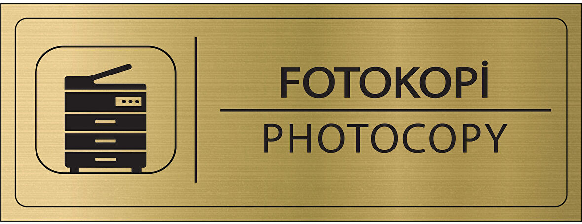 Mayeka Fotokopi İsimlik Altın Metal Kapı İsimliği Levhası Yönlendirme Tabelası