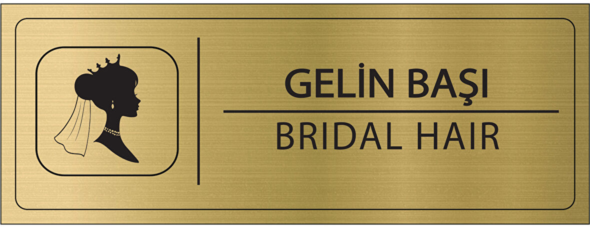 Mayeka Gelin Başı İsimlik Altın Metal Kapı İsimliği Levhası Yönlendirme Tabelası