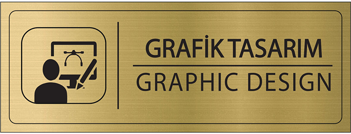 Mayeka Grafik Tasarım İsimlik Altın Metal Kapı İsimliği Levhası Yönlendirme Tabelası