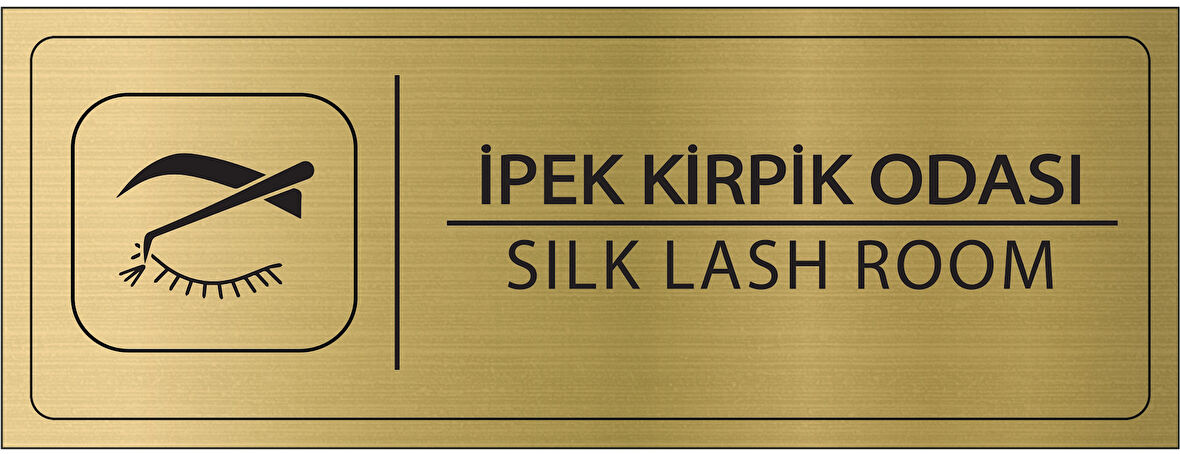 Mayeka İpek Kirpik Odası İsimlik Altın Metal Kapı İsimliği Levhası Yönlendirme Tabelası