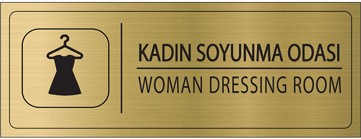Mayeka Kadın Soyunma Odası İsimlik Altın Metal Kapı İsimliği Levhası Yönlendirme Tabelası