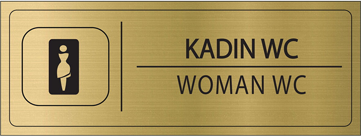 Mayeka Kadın Wc İsimlik Altın Metal Kapı İsimliği Levhası Yönlendirme Tabelası
