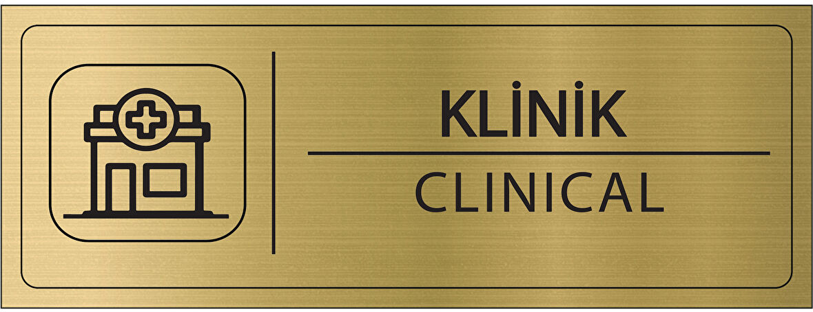 Mayeka Klinik İsimlik Altın Metal Kapı İsimliği Levhası Yönlendirme Tabelası