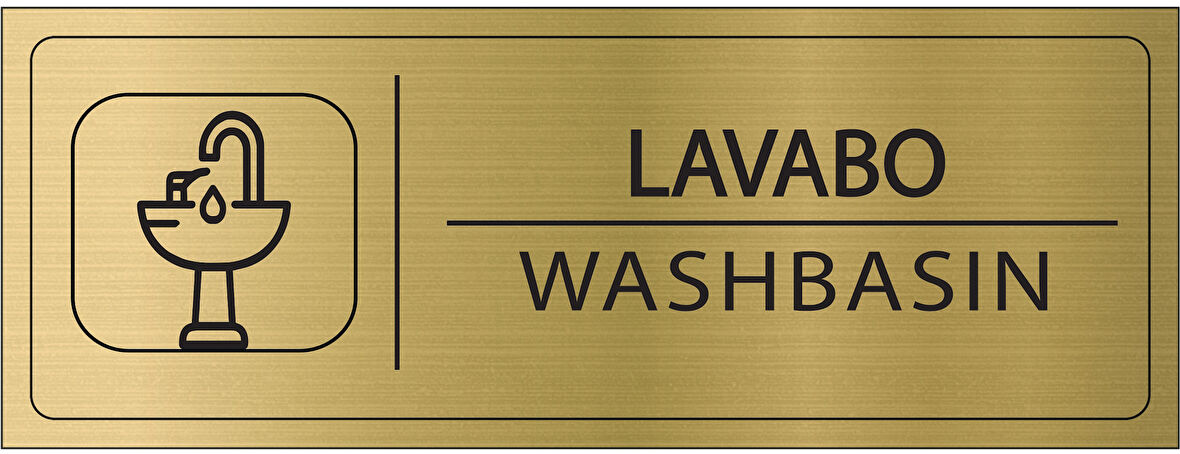 Mayeka Lavabo İsimlik Altın Metal Kapı İsimliği Levhası Yönlendirme Tabelası