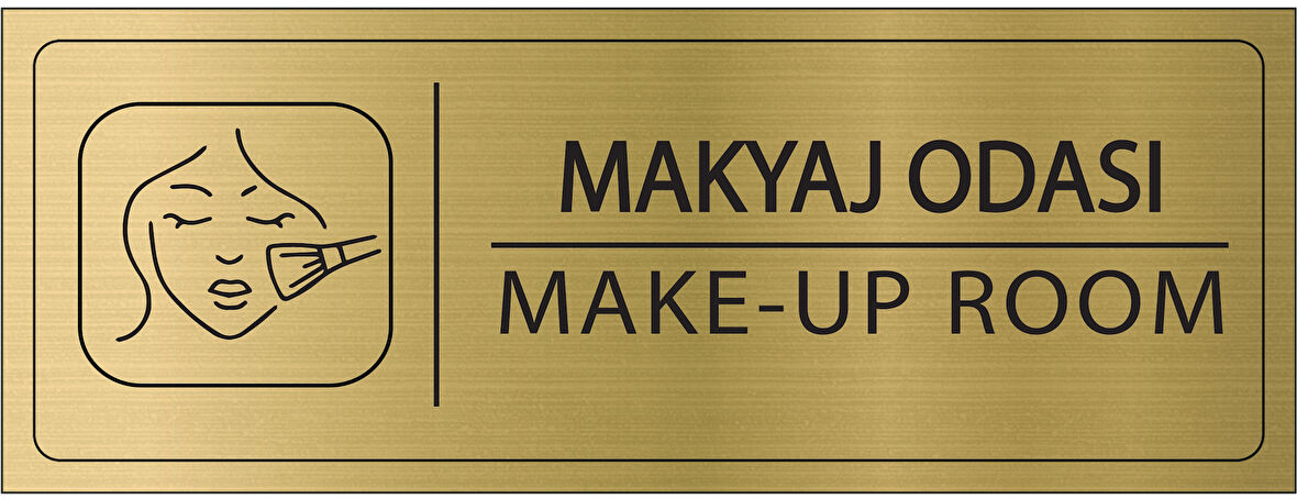 Mayeka Makyaj Odası İsimlik Altın Metal Kapı İsimliği Levhası Yönlendirme Tabelası