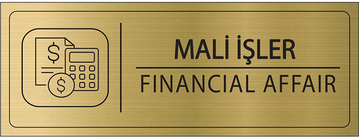 Mayeka Mali İşler İsimlik Altın Metal Kapı İsimliği Levhası Yönlendirme Tabelası