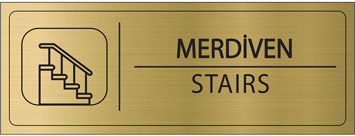 Mayeka Merdiven İsimlik Altın Metal Kapı İsimliği Levhası Yönlendirme Tabelası