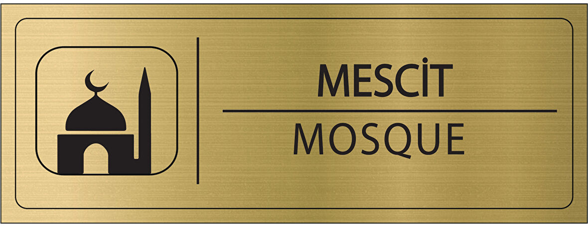 Mayeka Mescit İsimlik Altın Metal Kapı İsimliği Levhası Yönlendirme Tabelası
