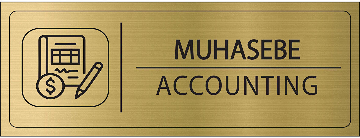 Mayeka Muhasebe İsimlik Altın Metal Kapı İsimliği Levhası Yönlendirme Tabelası