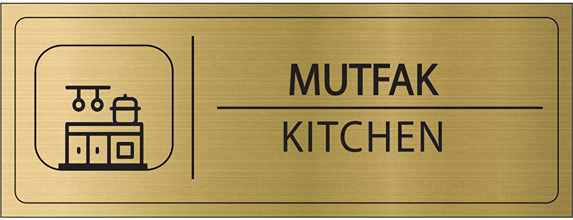 Mayeka Mutfak İsimlik Altın Metal Kapı İsimliği Levhası Yönlendirme Tabelası